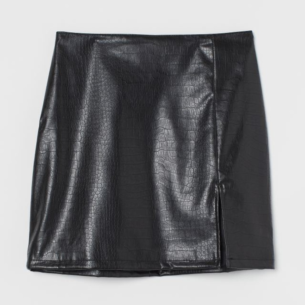 H&M Crocodile Faux Leather Mini Skirt - 6
